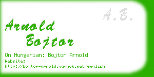 arnold bojtor business card